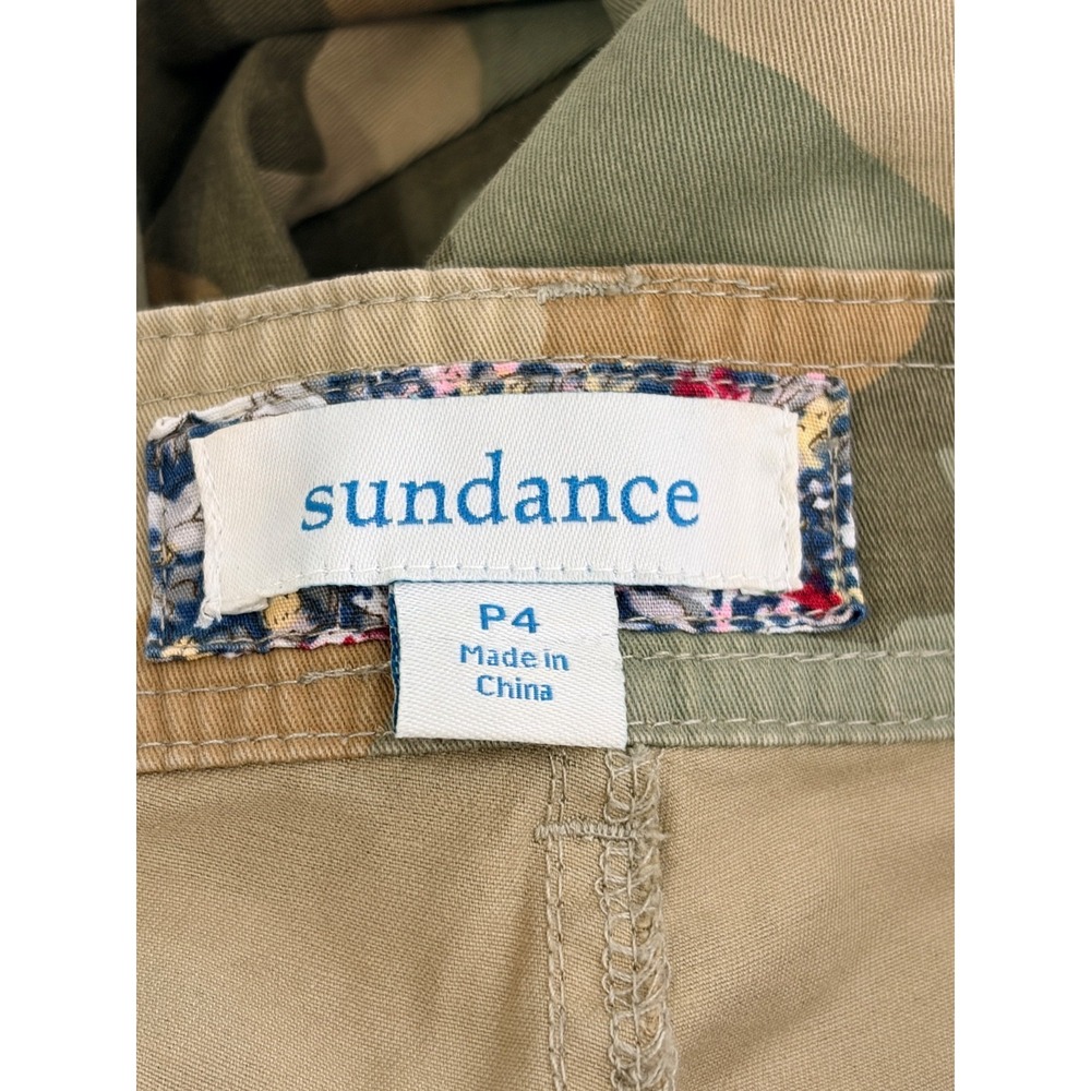 Sundance Botanic Cargo Jogger Pants Womens Petite 4 Crop Zip Hem Casual Utility - Picture 12 of 16